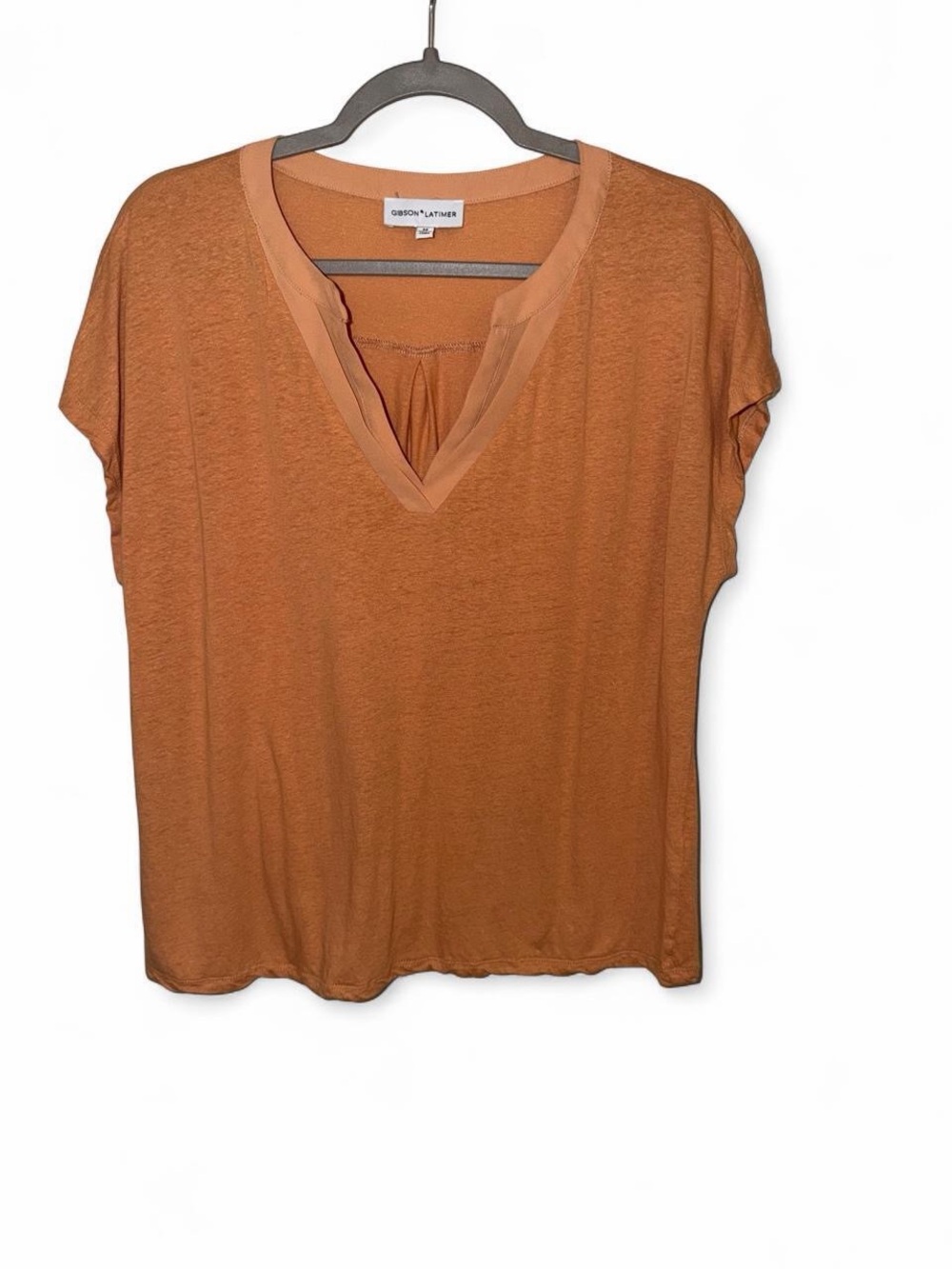 Gibson Latimer Orange V-Neck Women's Top